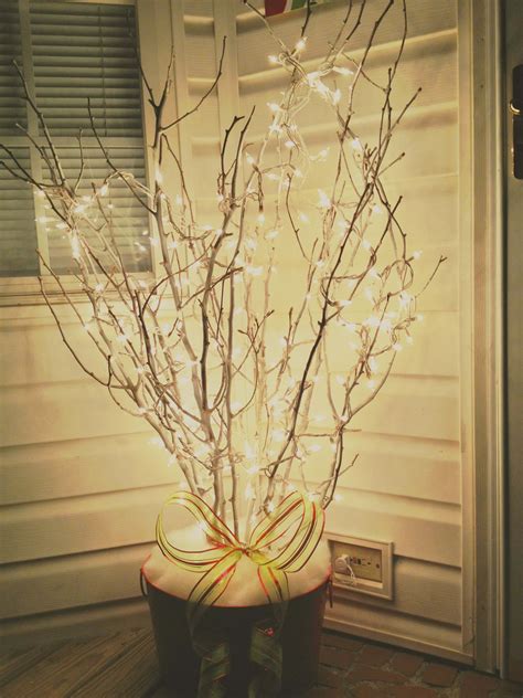 branch lights decor|outdoor lighted branches decor.